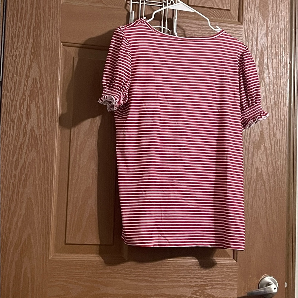 Red Striped Women's Blouse - Picture 2 of 2